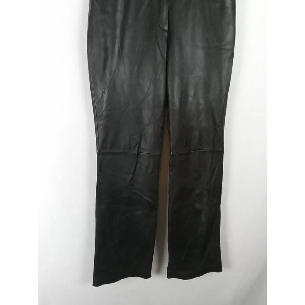 Garson Pants Women's Leather Size 10 Black Riding Motorcycle Biker - Picture 5 of 16